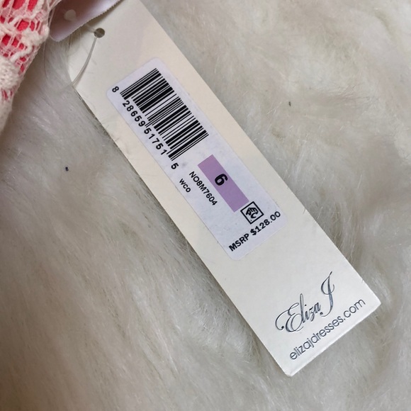 NWT Eliza J Knee Length coral/cream dress - size 6 - Picture 3 of 5